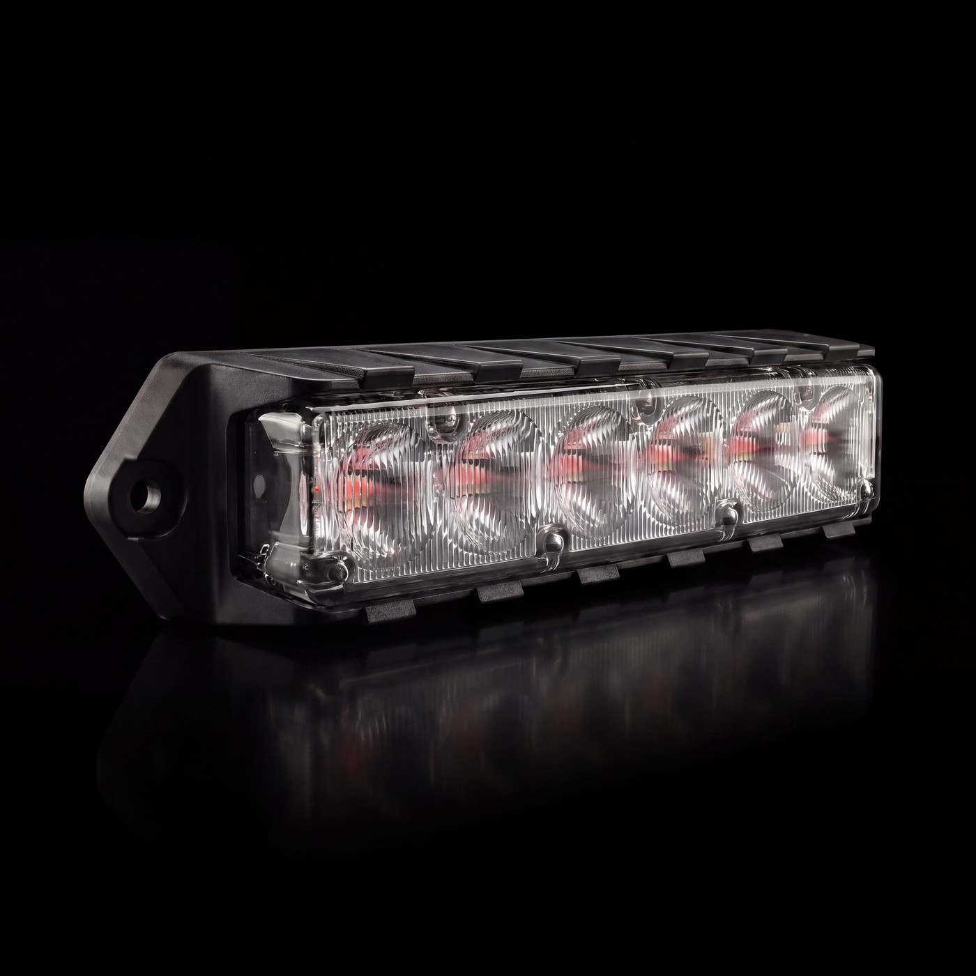 Feniex Fusion Surface Mount on the black stage
